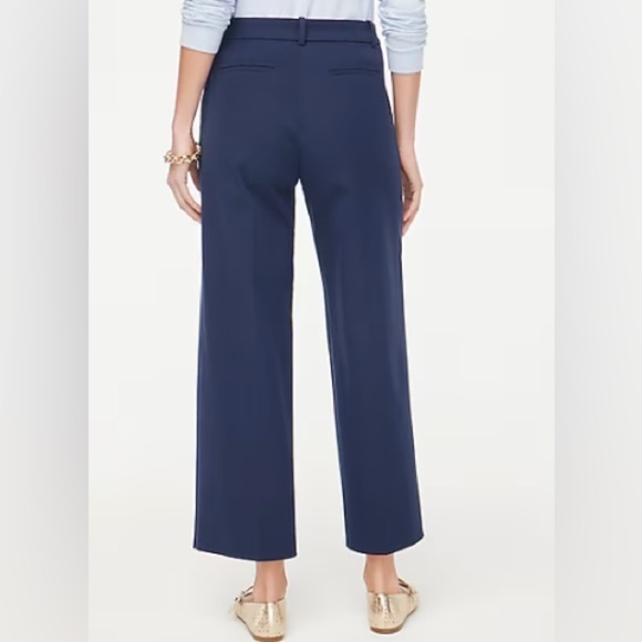 J Crew Remy Wide Leg Crop Navy Pants - Picture 2 of 8